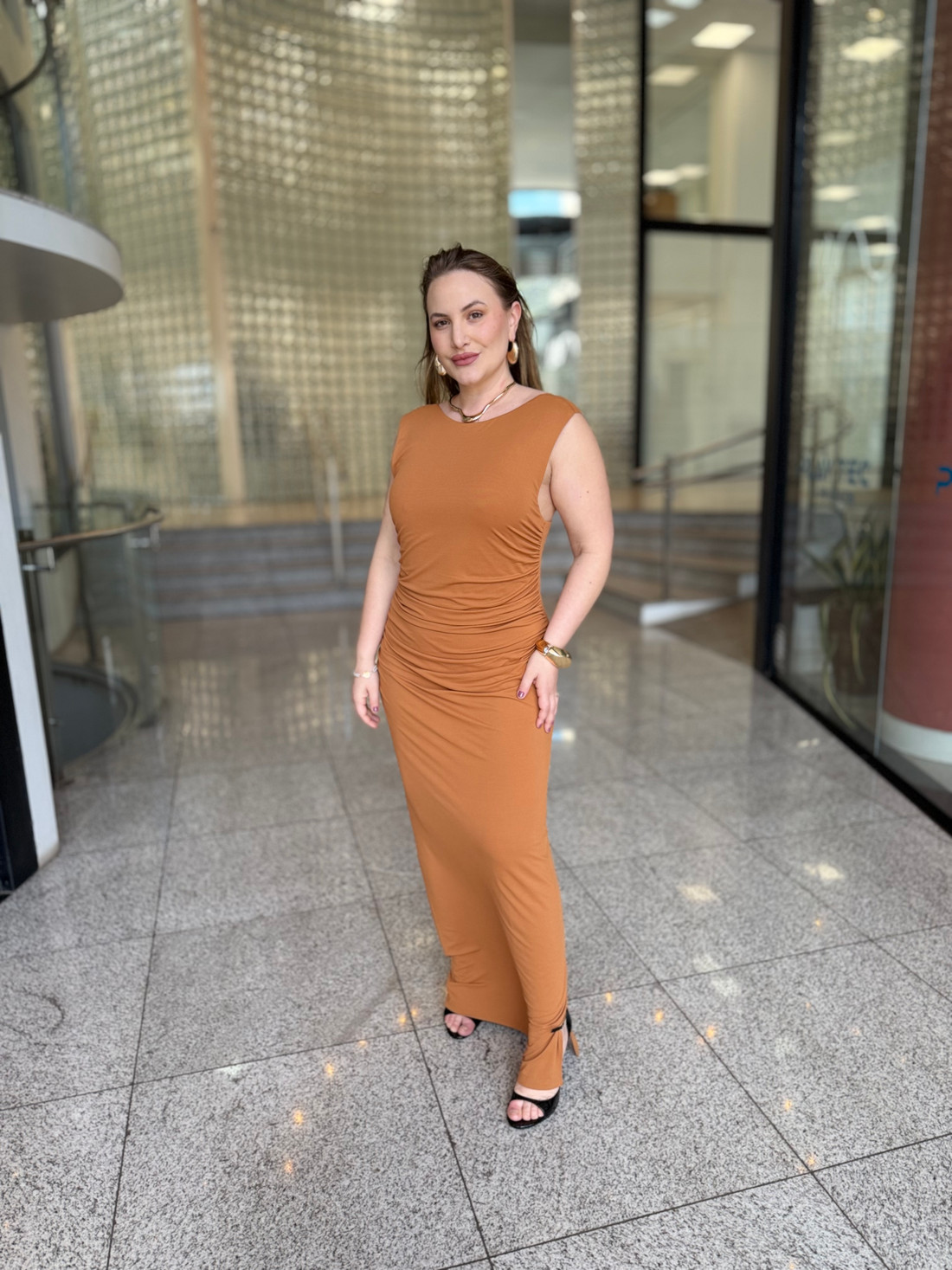 VESTIDO  MARROM ESPECIARIAS FORUM