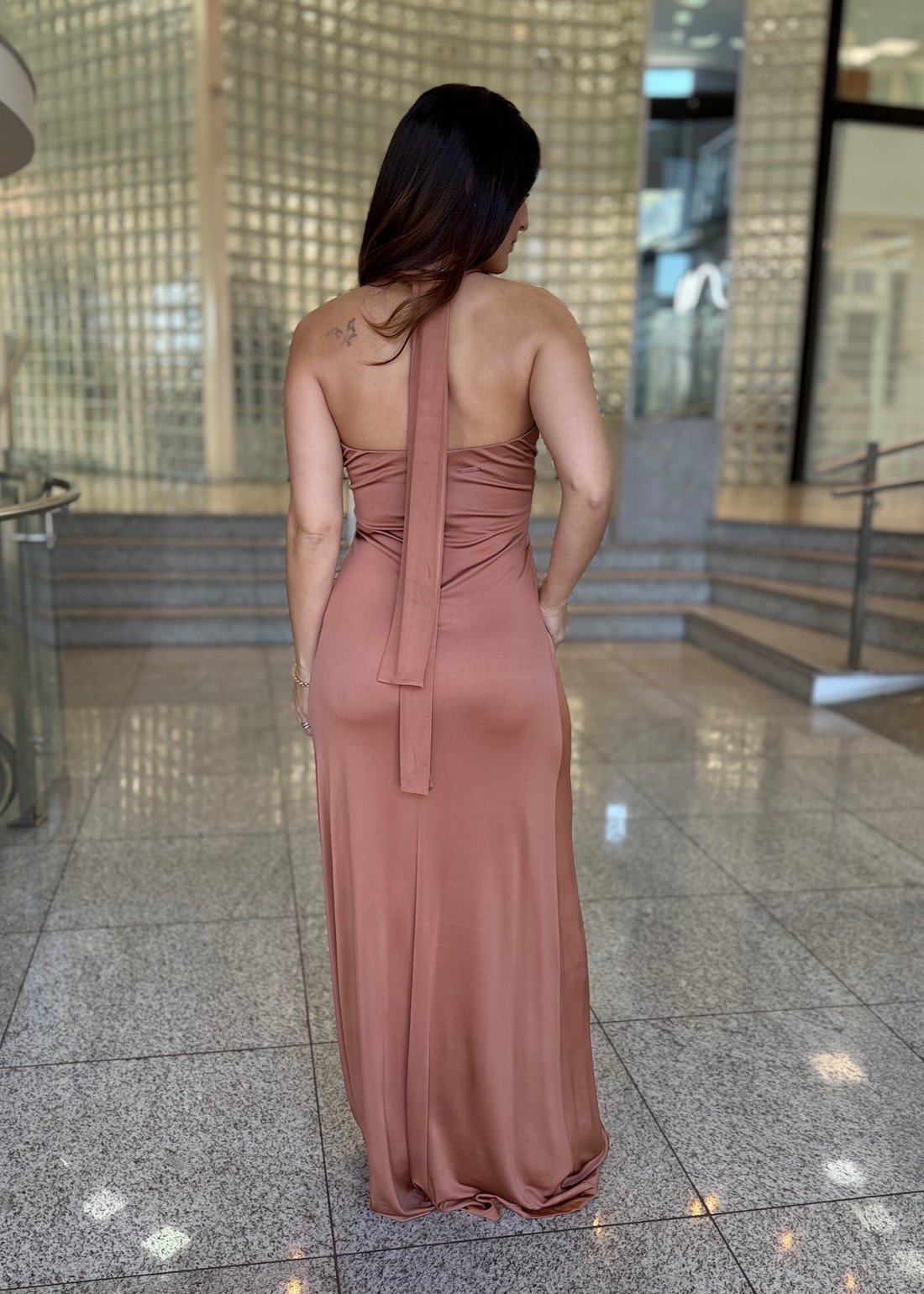 VESTIDO MIDI MARROM ORSO FORUM VESTIDO MIDI MARROM ORSO FORUM