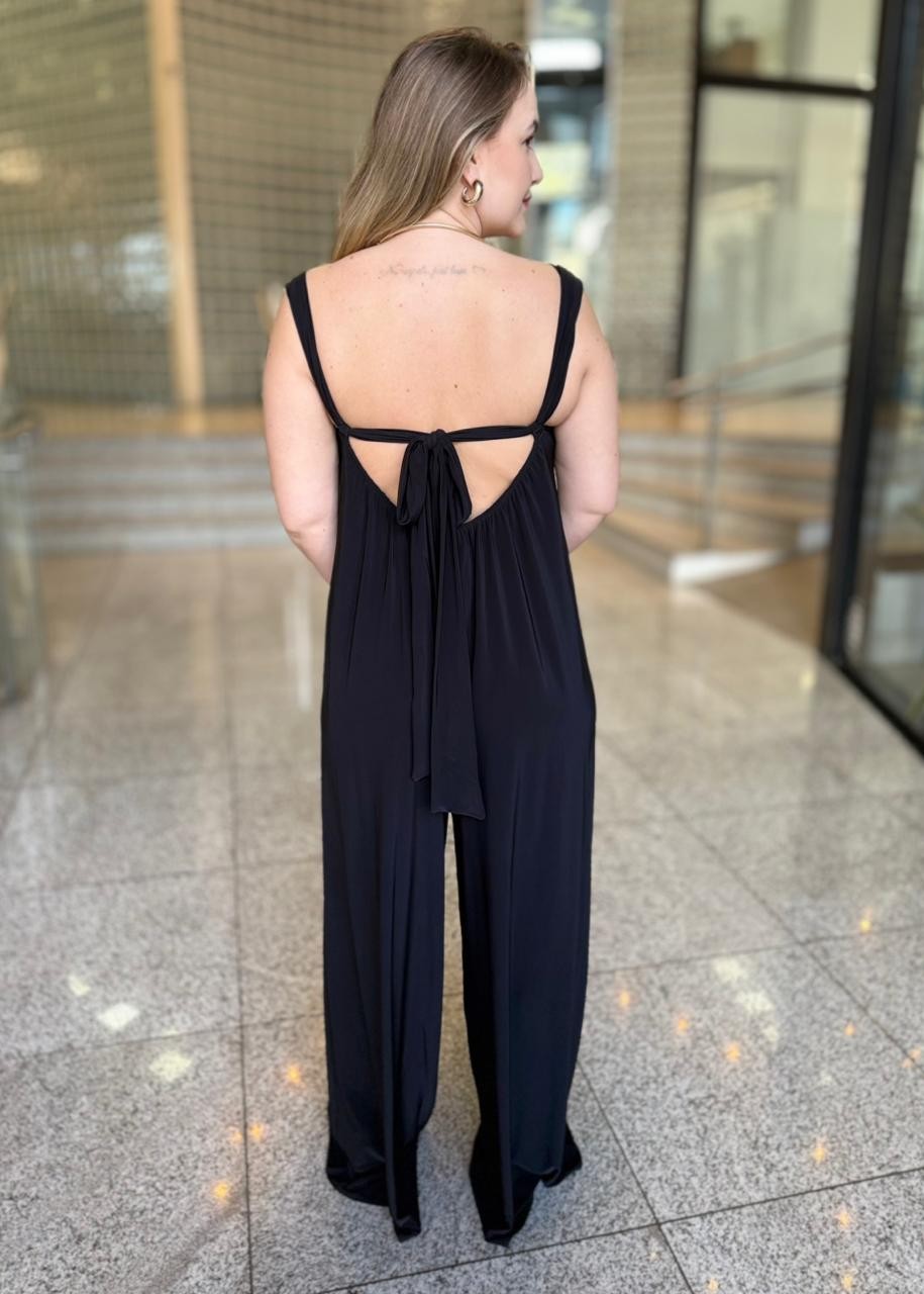 MACACAO AMPLO BOJO JERSEY PRETO ANIMALE MACACAO AMPLO BOJO JERSEY PRETO ANIMALE