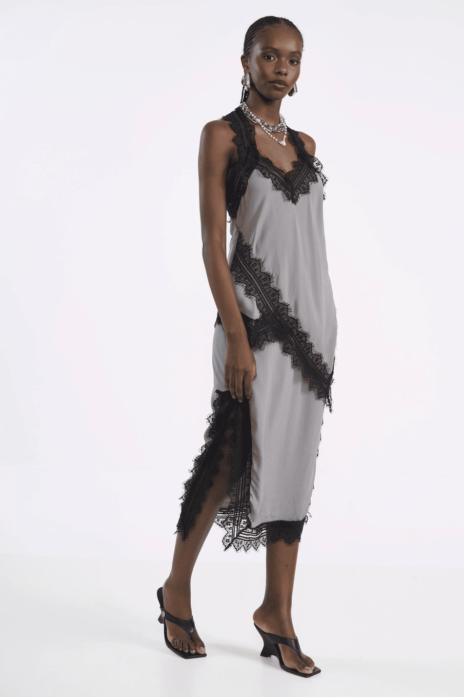 SAIA MIDI SLIP RENDA CINZA ALITA COLCCI SAIA MIDI SLIP RENDA CINZA ALITA COLCCI