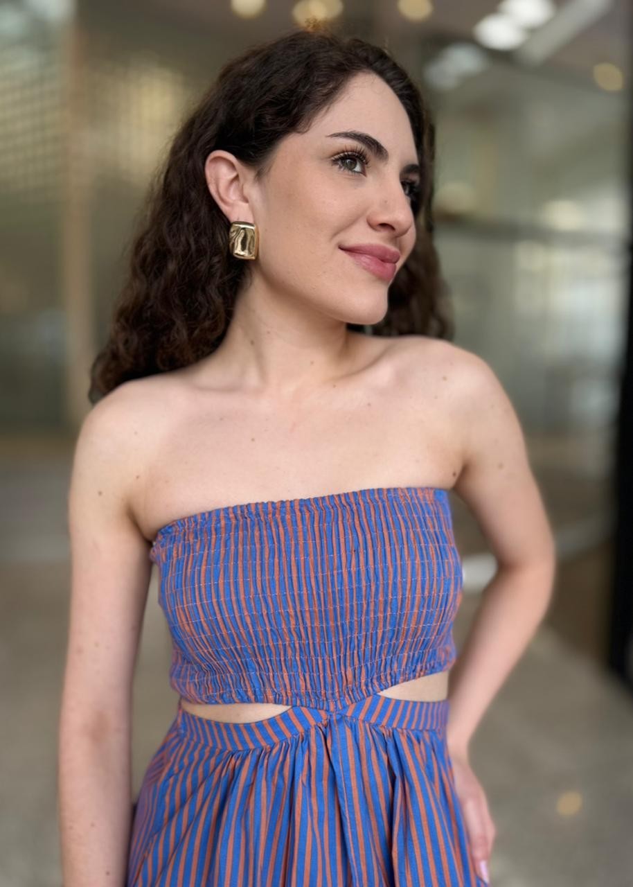 VESTIDO SEM ALCA LISTRADO - 38 - UNICA VESTIDO SEM ALCA LISTRADO - 38 - UNICA