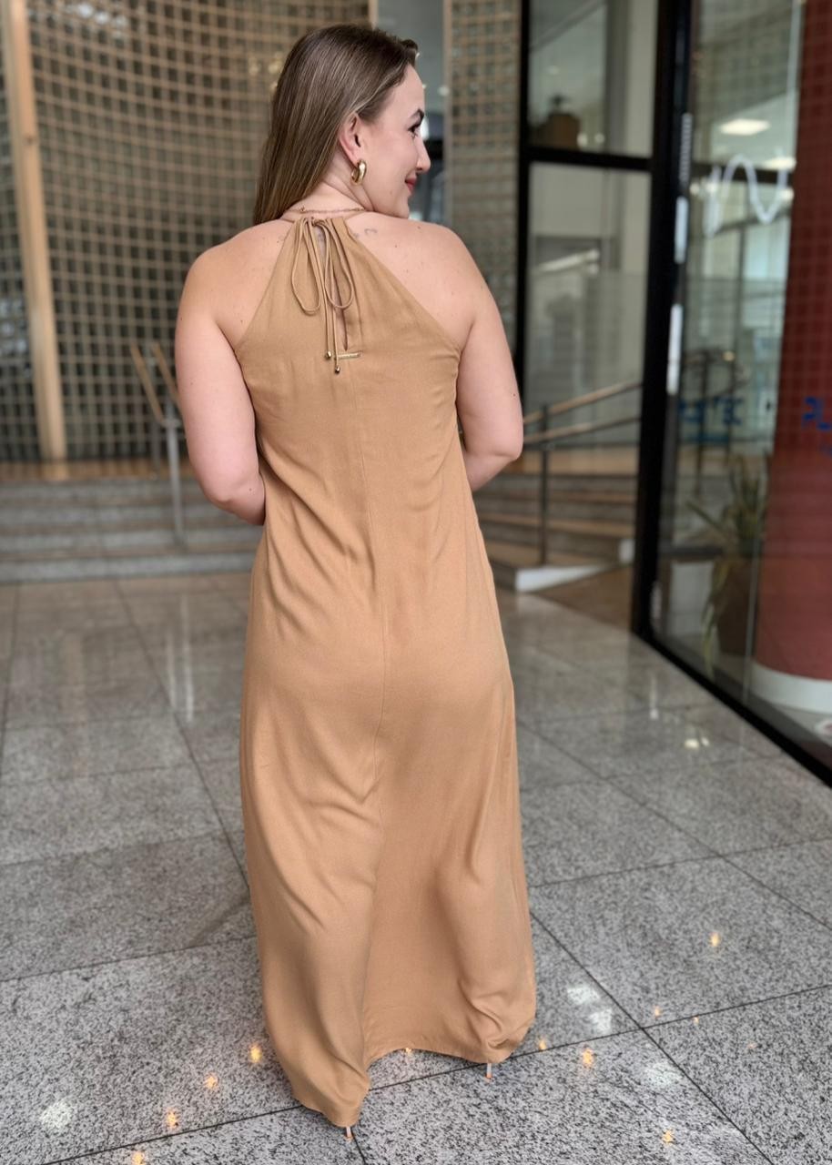 VESTIDO LONGO DECOTE REDONDO COM ALCAS MORENA ROSA VESTIDO LONGO DECOTE REDONDO COM ALCAS MORENA ROSA