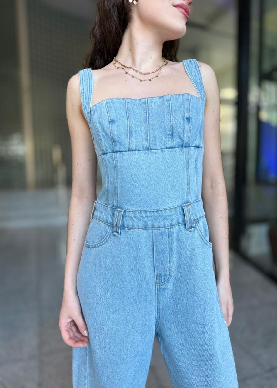 MACACÃO JEANS INDIGO FORUM