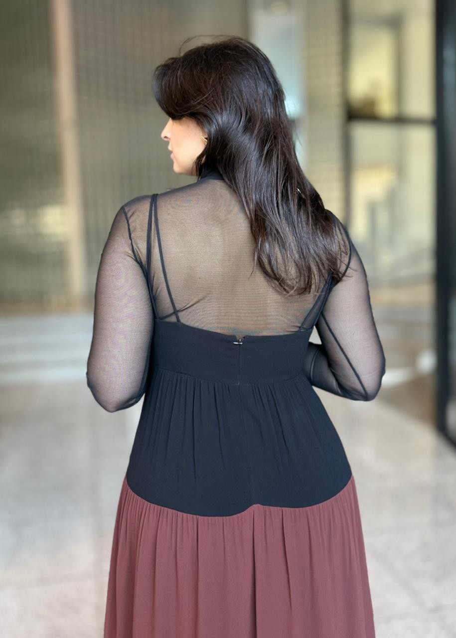 VESTIDO LONGO TRICOLOR ANIMALE VESTIDO LONGO TRICOLOR ANIMALE