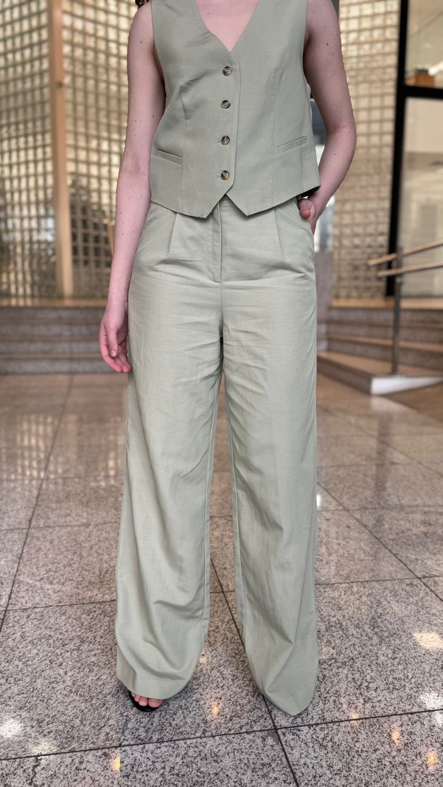 CALCA WIDE VERDE ALECRIM MY PLACE