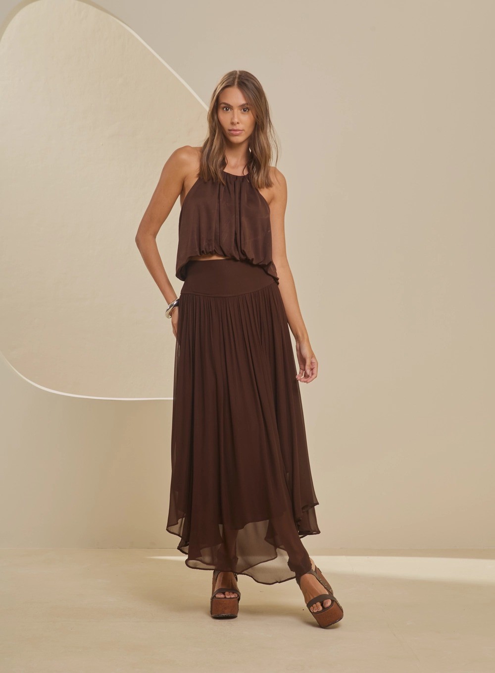BLUSA BALONÊ MARROM CUMIN FORUM BLUSA BALONÊ MARROM CUMIN FORUM