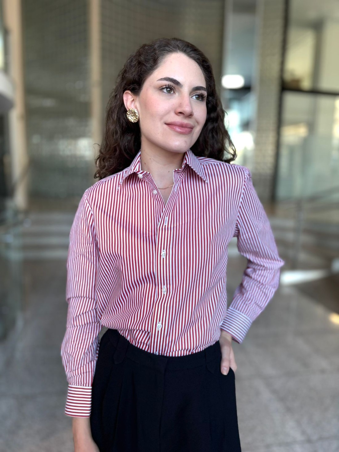 CAMISA LISTRAS CHARLOTTE VERMELHO NV