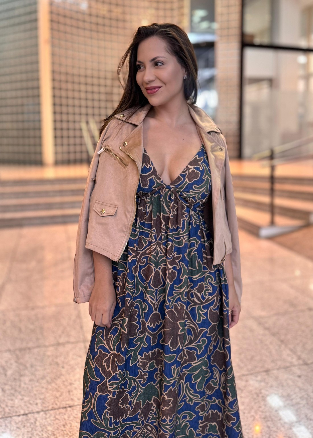 VESTIDO SOLTO LONGO AZUL MORENA ROSA