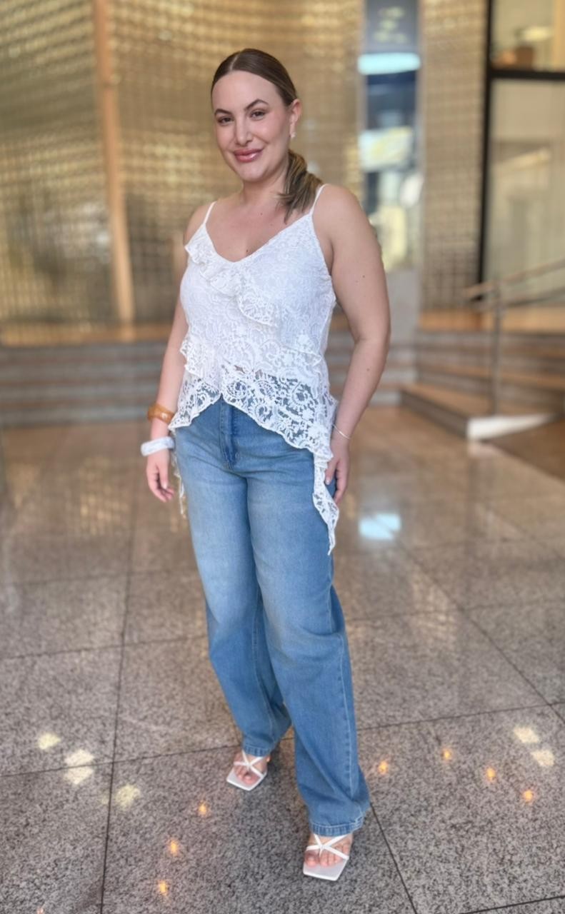 BLUSA BABADOS RENDA OFF WHITE MY PLACE BLUSA BABADOS RENDA OFF WHITE MY PLACE