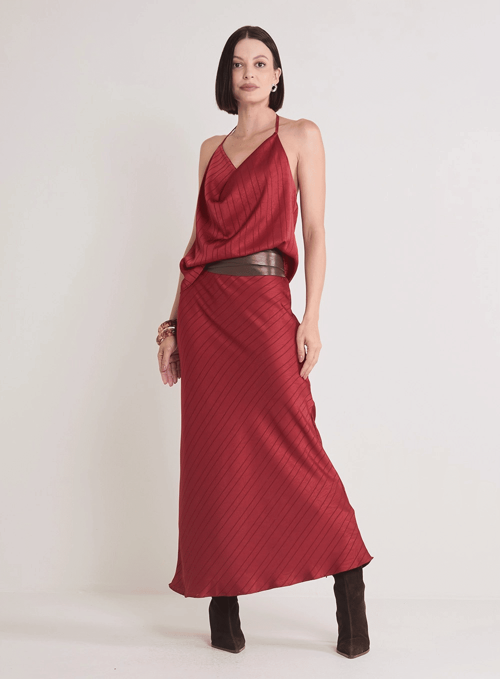 BLUSA DEGAGÊ FRENTE UNICA VERMELHO VIN ROUGE FORUM