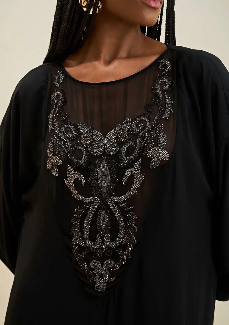 VESTIDO SOLTO BORDADO E LONGO MORENA ROSA