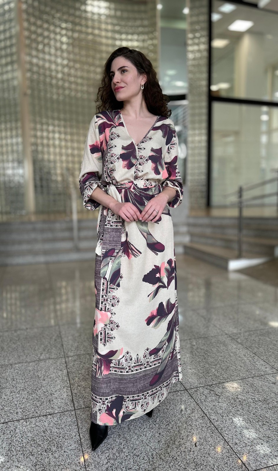 VESTIDO DECOTE TRANSPASSADO AMARRACAO MORENA ROSA