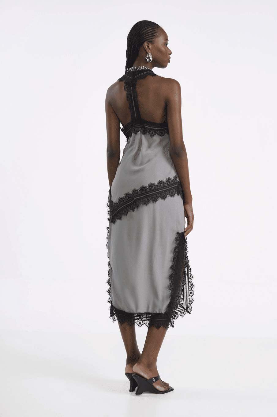 SAIA MIDI SLIP RENDA CINZA ALITA COLCCI SAIA MIDI SLIP RENDA CINZA ALITA COLCCI