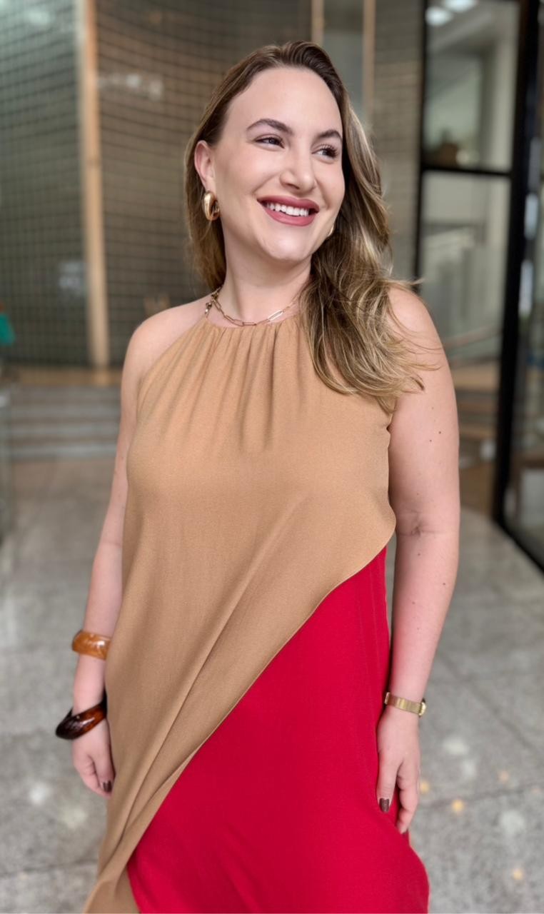 VESTIDO LONGO DECOTE REDONDO COM ALCAS MORENA ROSA VESTIDO LONGO DECOTE REDONDO COM ALCAS MORENA ROSA