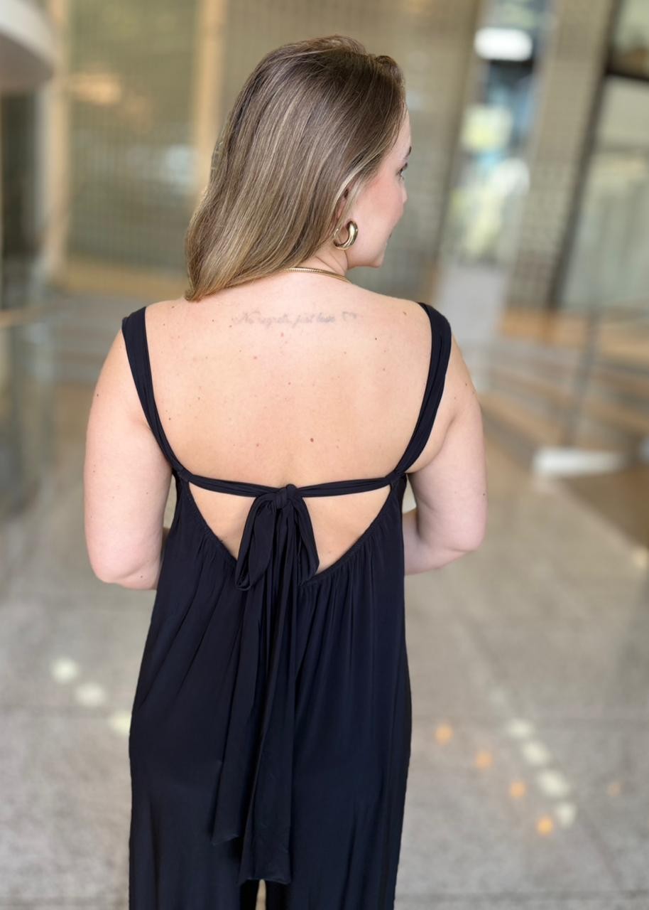 MACACAO AMPLO BOJO JERSEY PRETO ANIMALE MACACAO AMPLO BOJO JERSEY PRETO ANIMALE