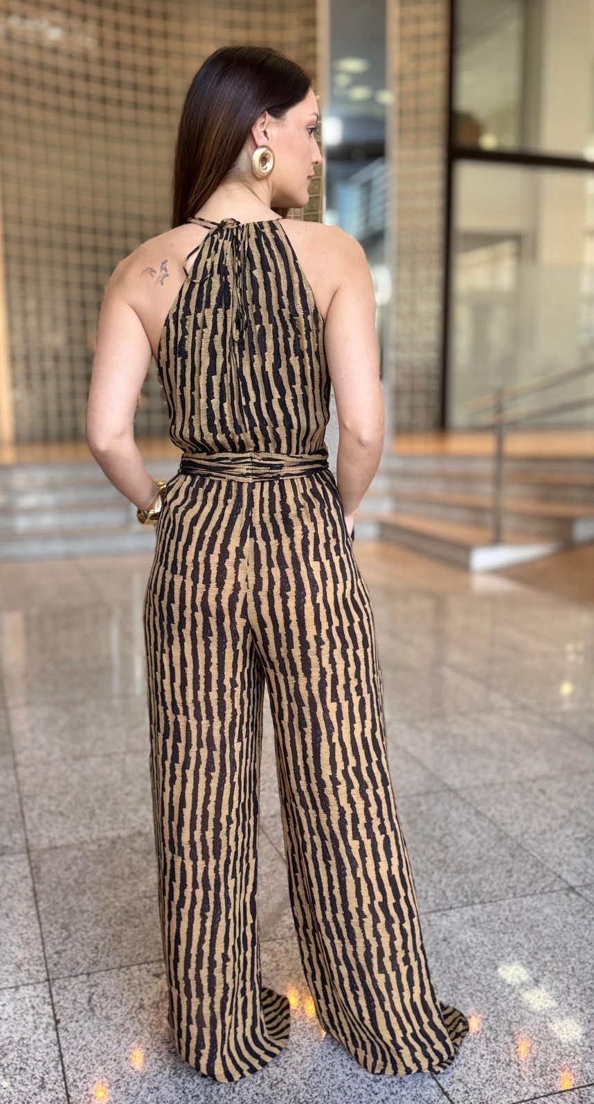 MACACAO LONGO LISTRA RAFIA ANIMALE MACACAO LONGO LISTRA RAFIA ANIMALE