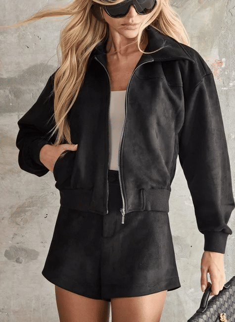 CONJUNTO DE SUEDE CANELADO VIVO PRETO CONJUNTO DE SUEDE CANELADO VIVO PRETO