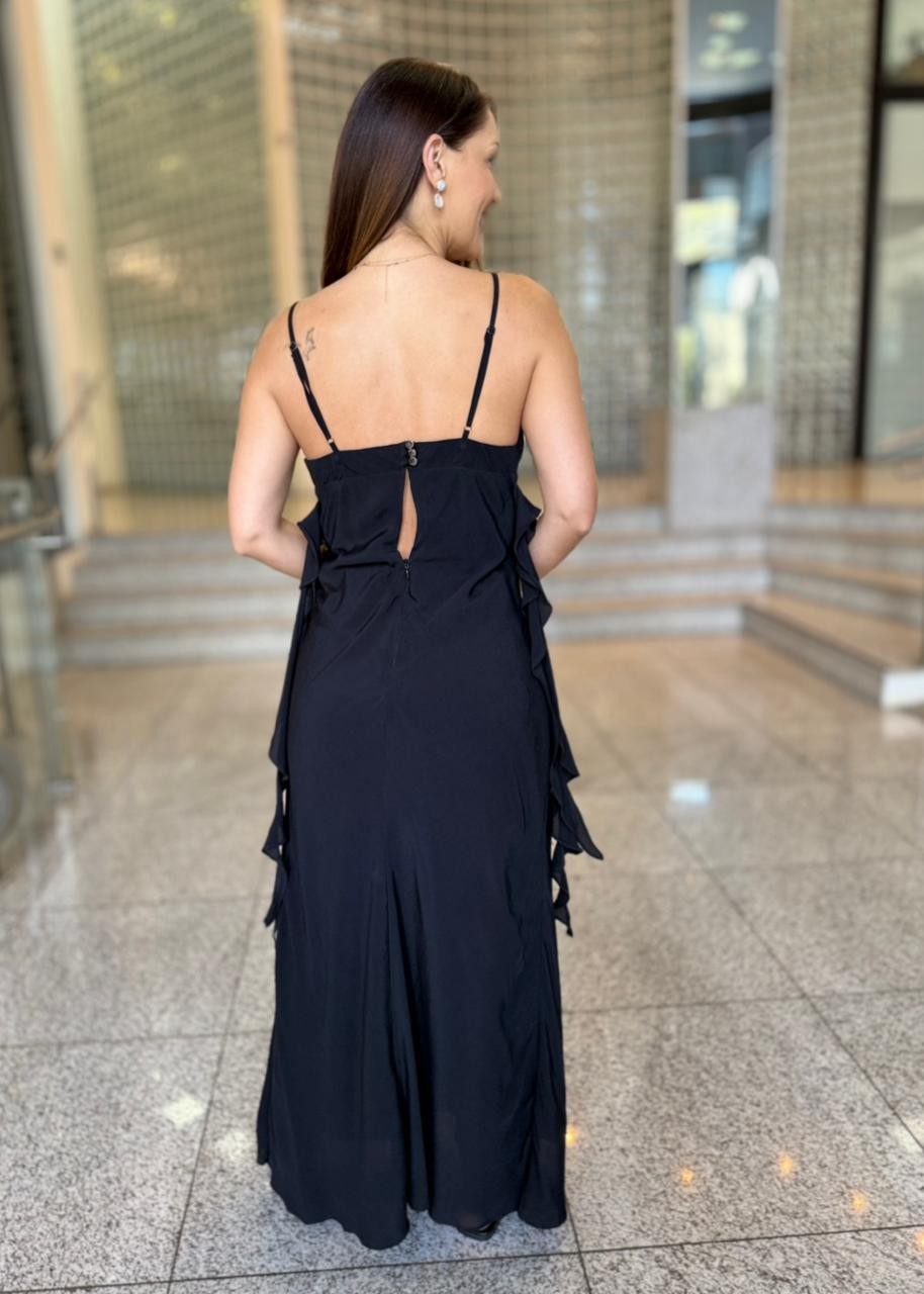 VESTIDO 2 BABADOS PRETO MY PLACE VESTIDO 2 BABADOS PRETO MY PLACE