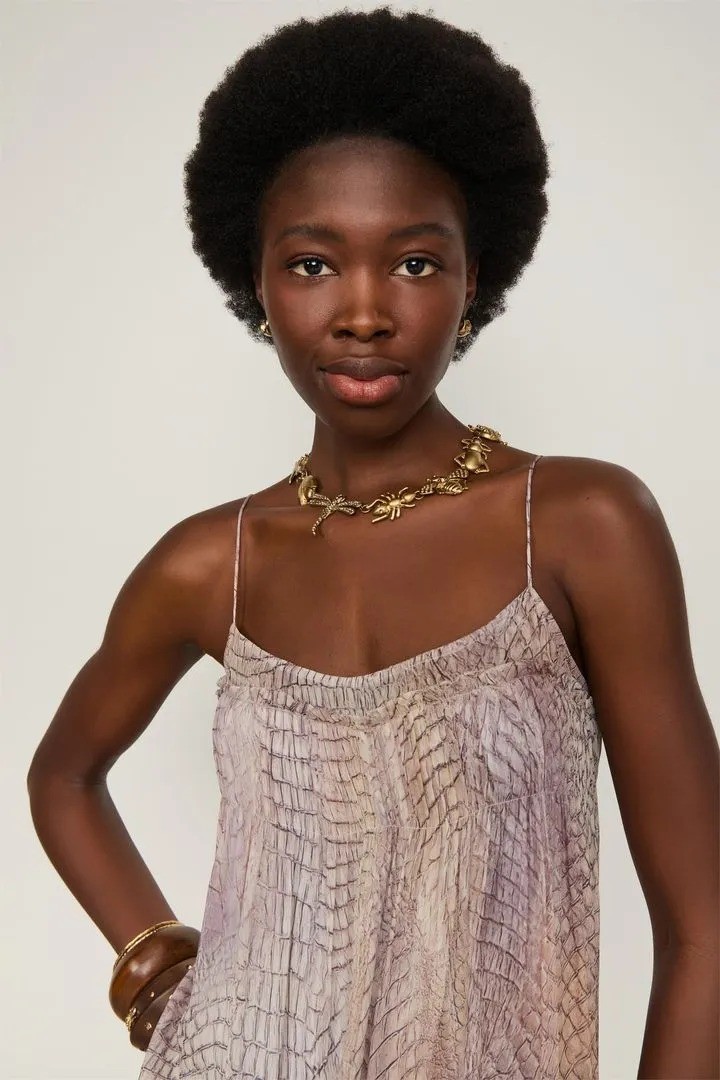 VESTIDO LONGO CROCO SELVAGIA ANIMALE VESTIDO LONGO CROCO SELVAGIA ANIMALE