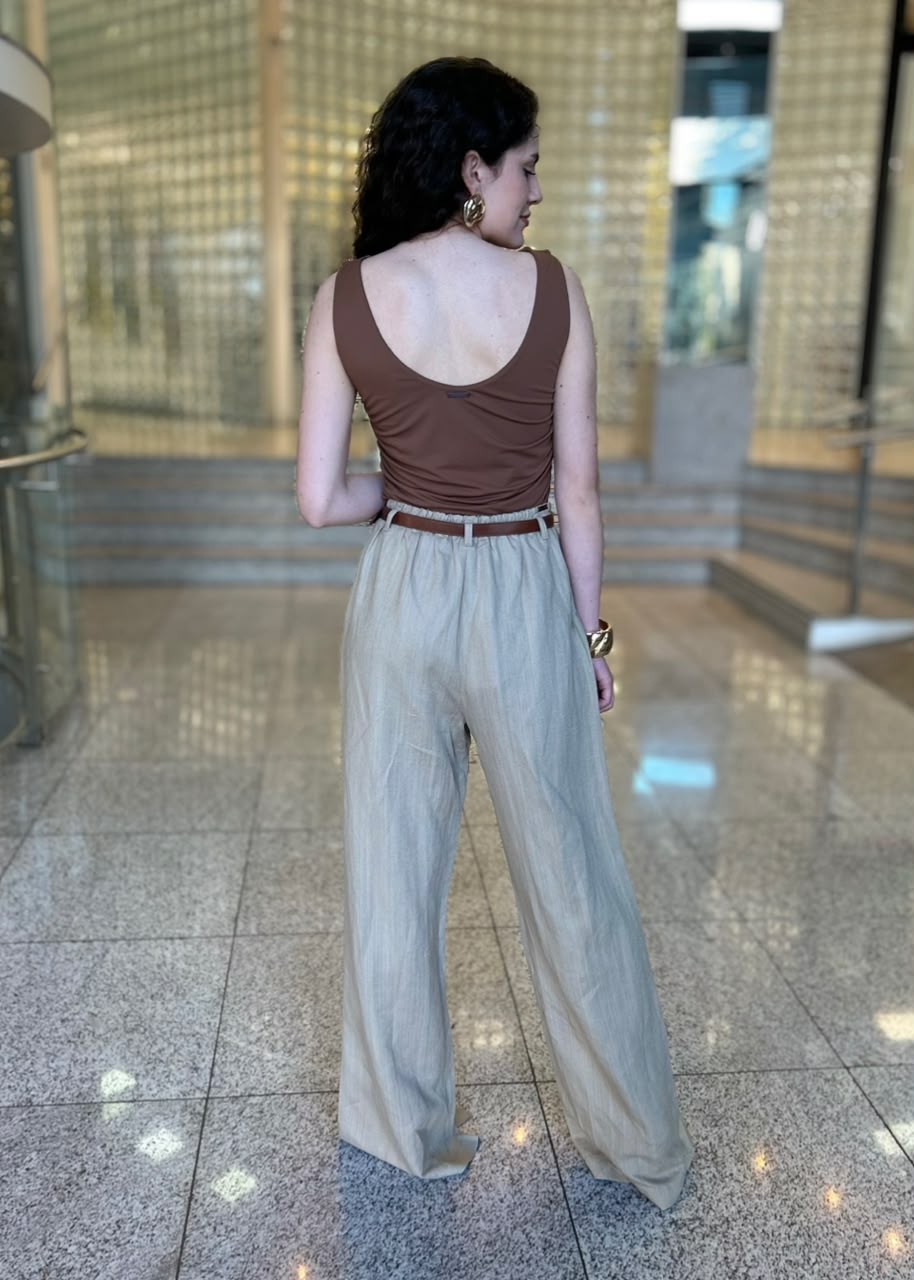 BLUSA AJUSTADA MARROM ANIS FORUM