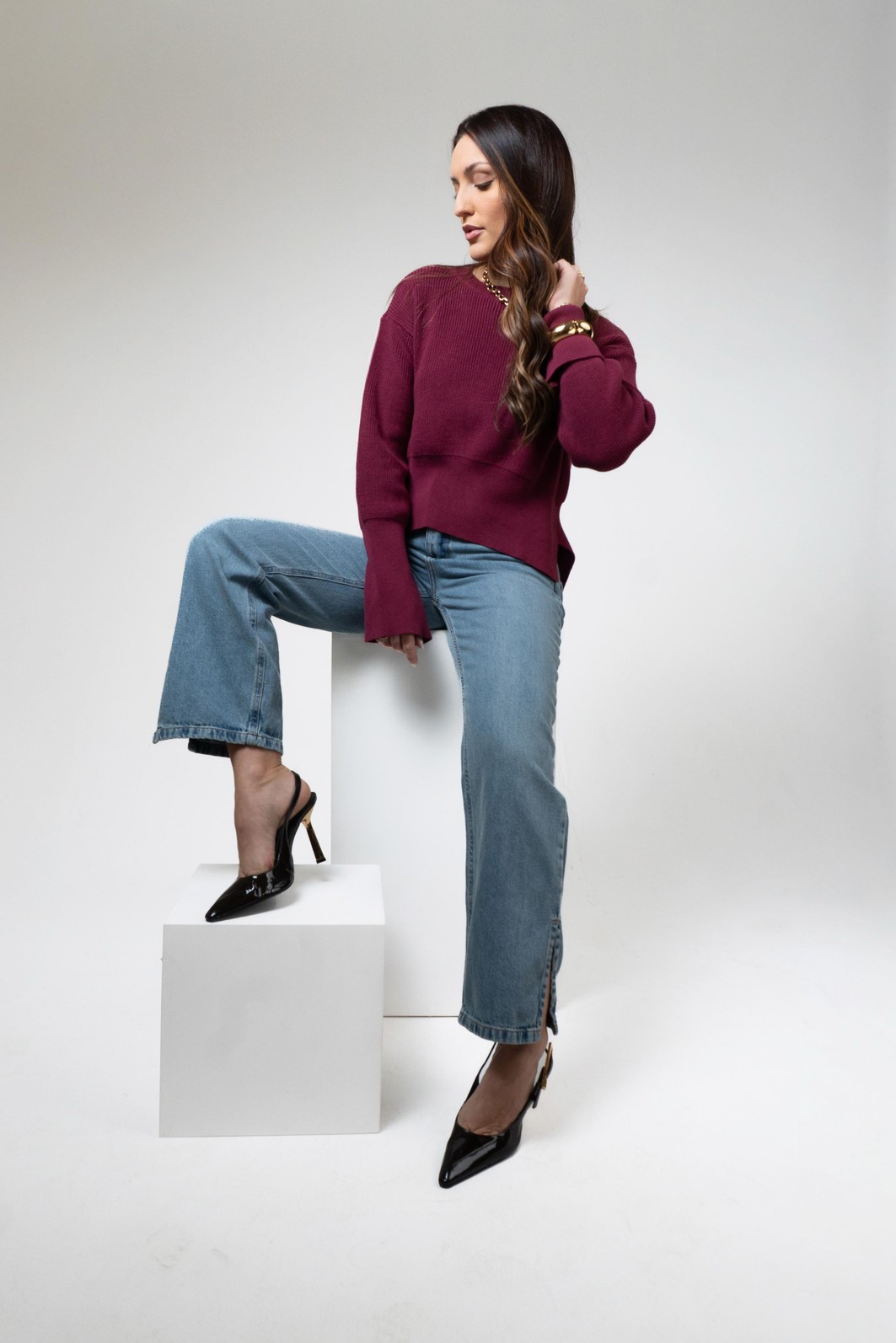 CALCA RETA ALTA - AZUL / 36 [MOR]