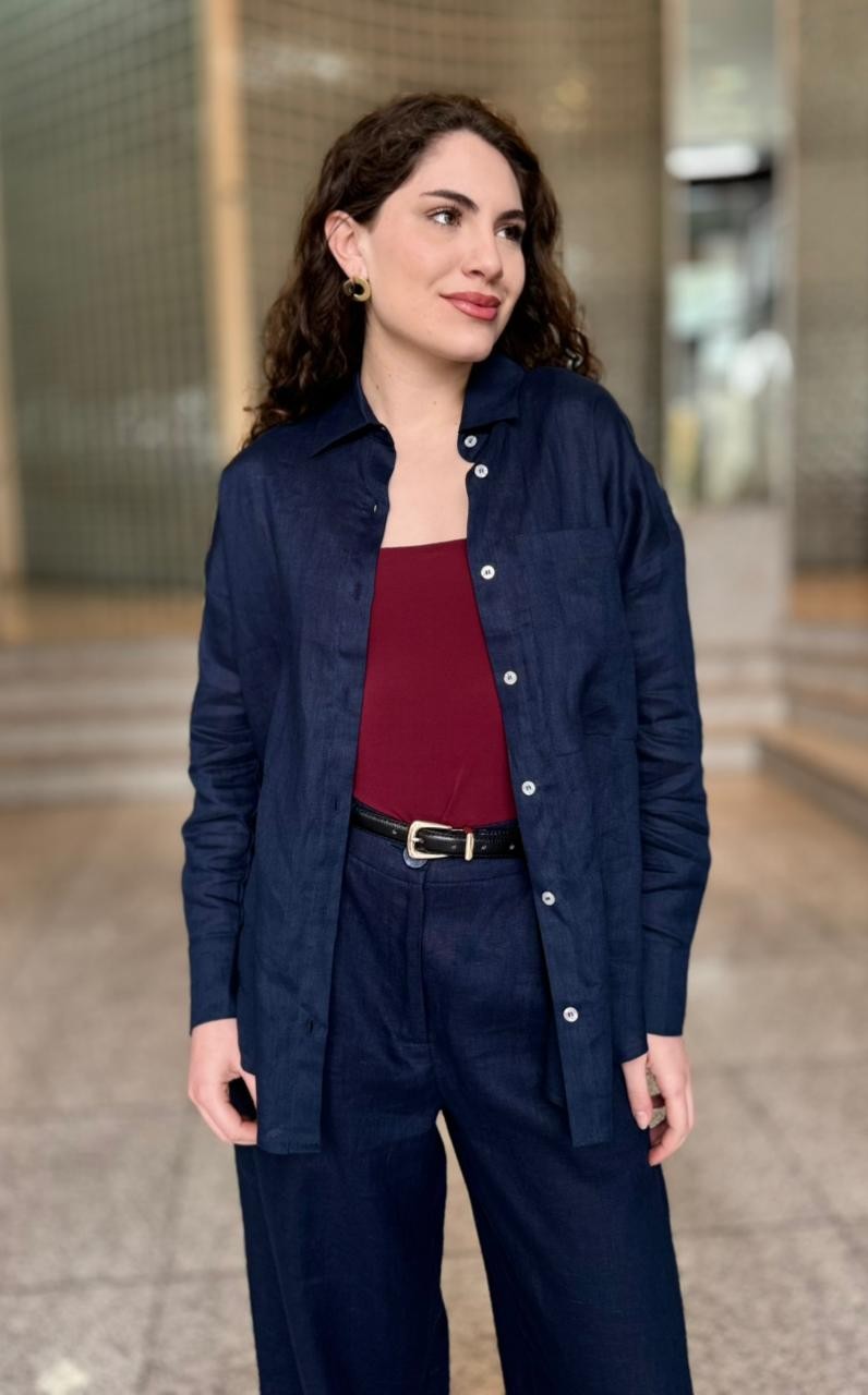 CAMISA CHLOE AZUL MARINHO CAMISA CHLOE AZUL MARINHO