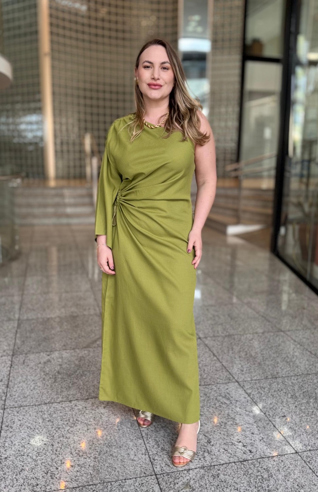 VESTIDO LINHO VERDE MADU FORUM VESTIDO LINHO VERDE MADU FORUM