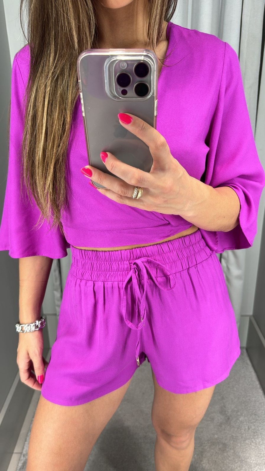 SHORTS BOXER COM AMARRACAO ROXO MORENA ROSA SHORTS BOXER COM AMARRACAO ROXO MORENA ROSA