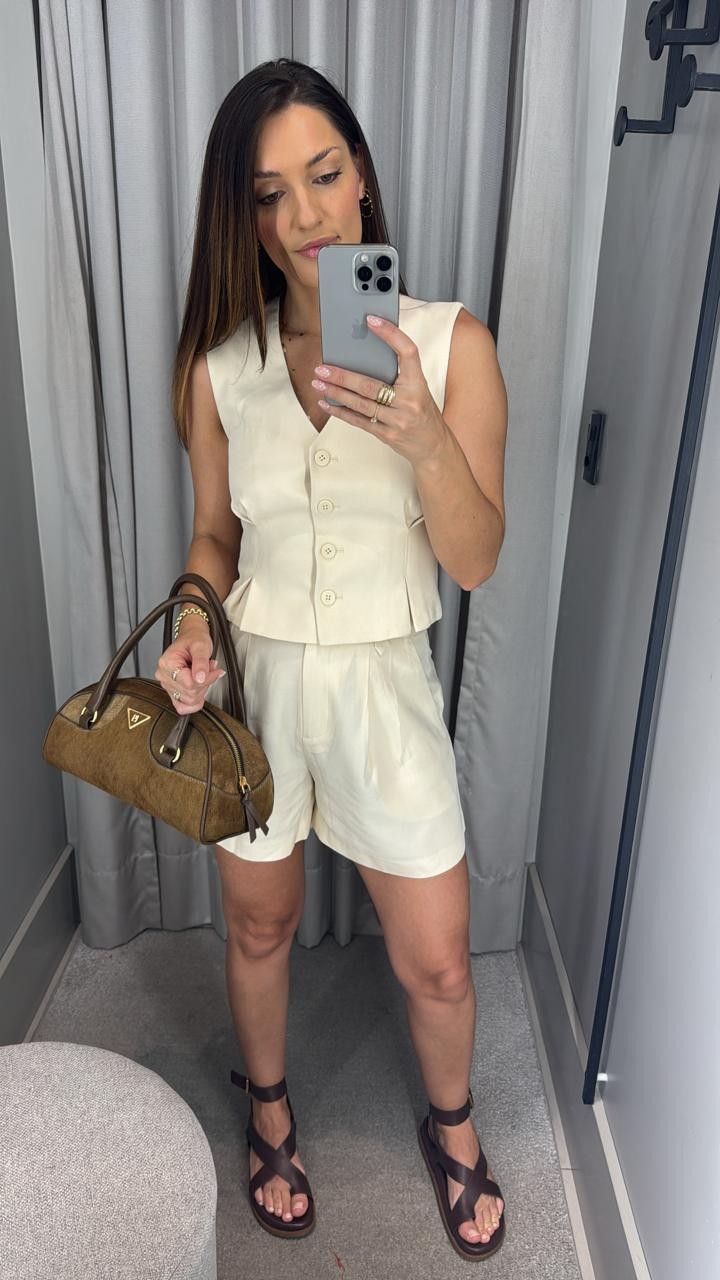 SHORTS ALANA BEGE MARFIM NV SHORTS ALANA BEGE MARFIM NV