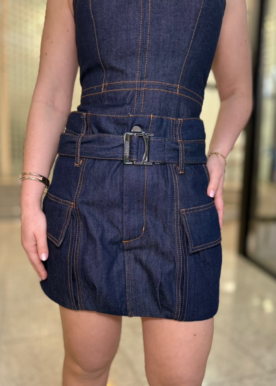SAIA BALONÊ DENIM ANIMALE SAIA BALONÊ DENIM ANIMALE