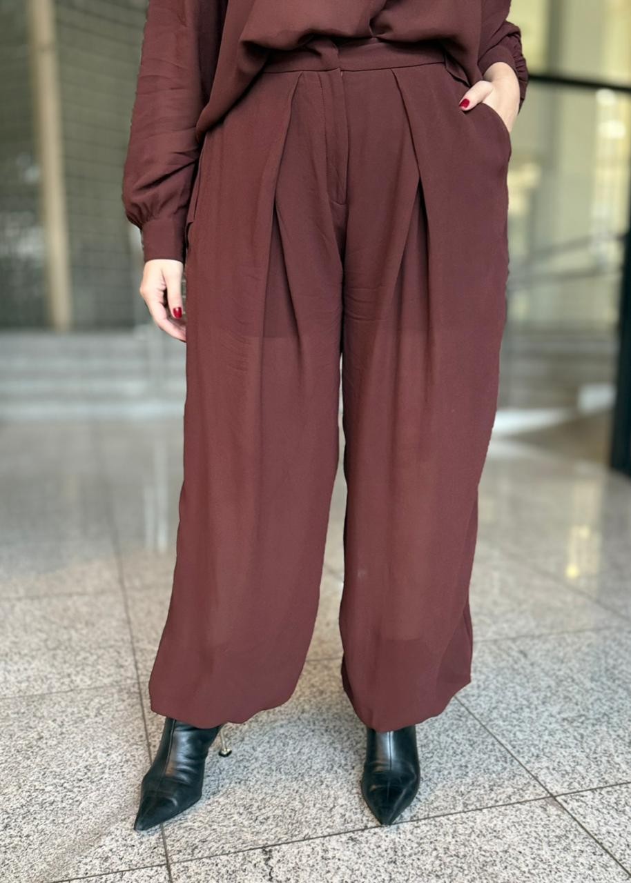 CALCA PREGA MARROM BOHO ANIMALE CALCA PREGA MARROM BOHO ANIMALE