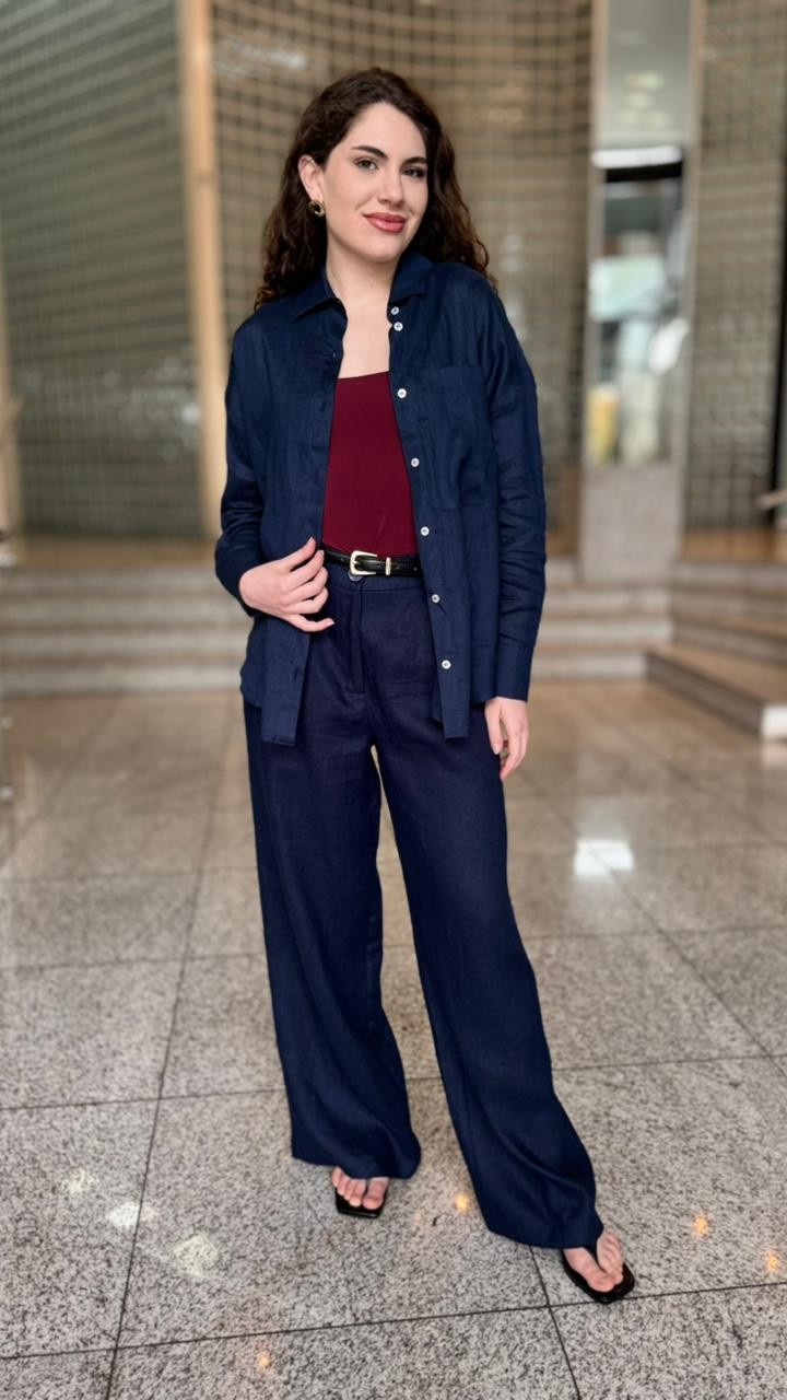 CAMISA CHLOE AZUL MARINHO CAMISA CHLOE AZUL MARINHO