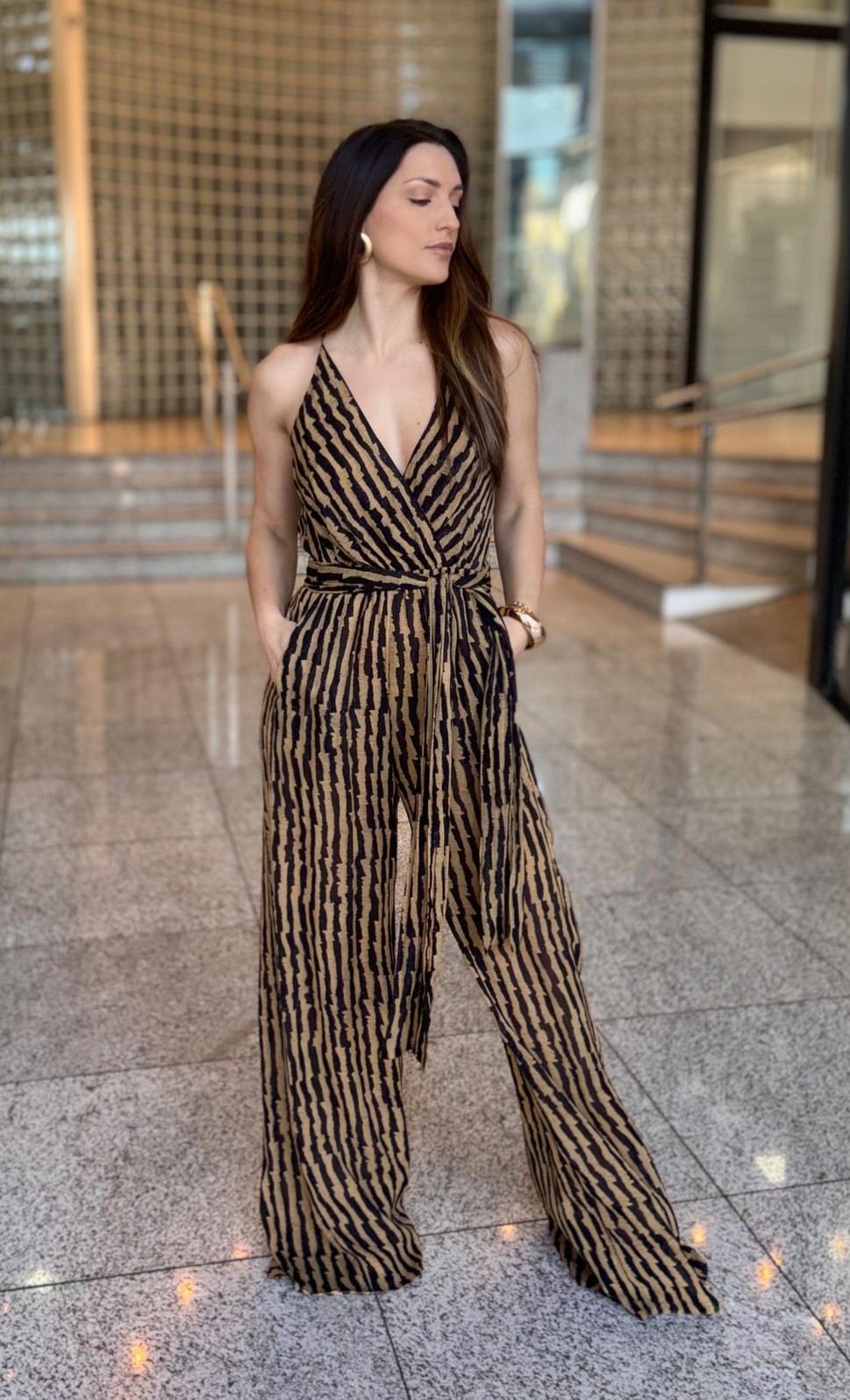 MACACAO LONGO LISTRA RAFIA ANIMALE MACACAO LONGO LISTRA RAFIA ANIMALE