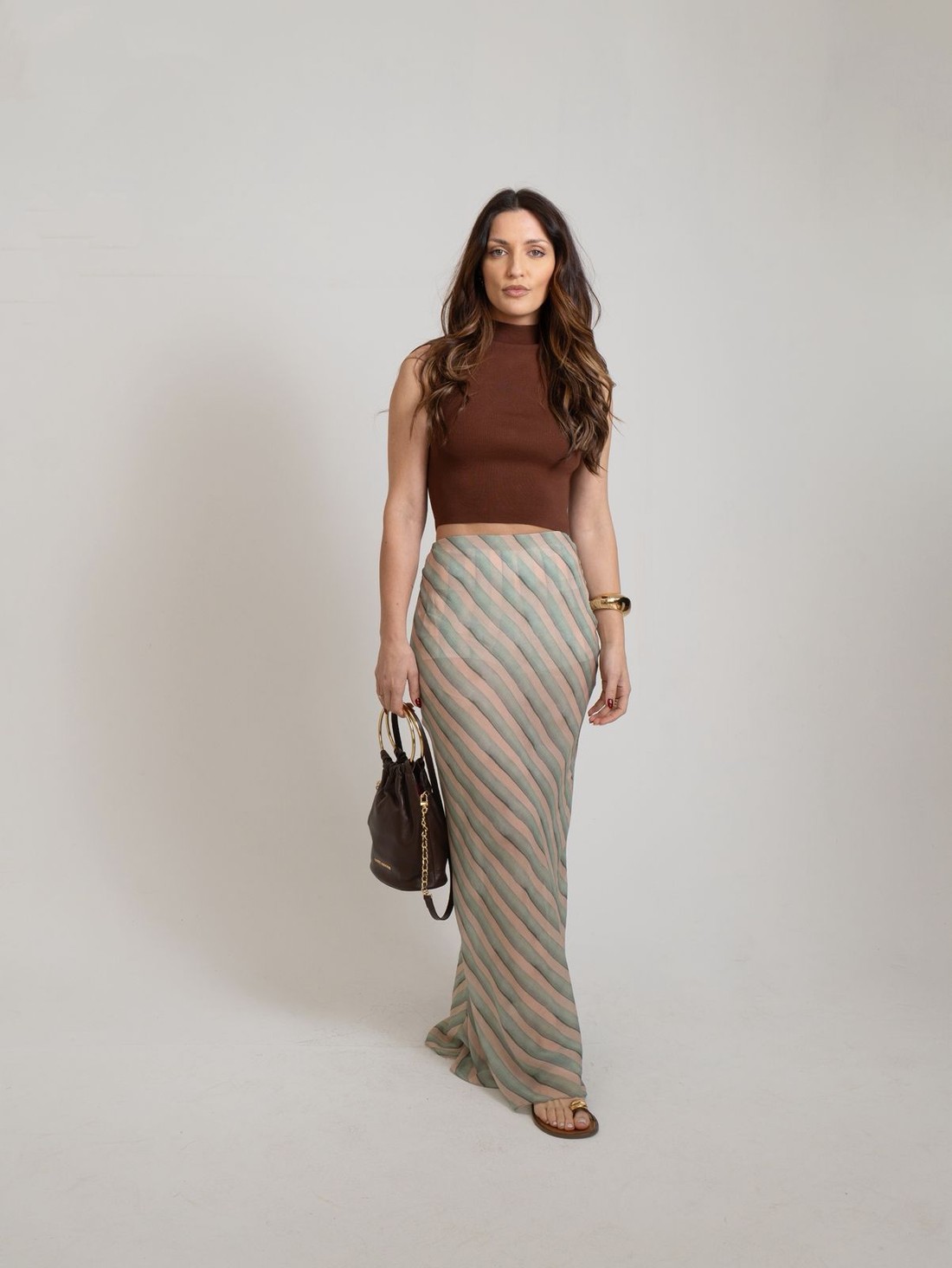 SAIA LONGA SEREIA LISTRAS BRILHO ANIMALE