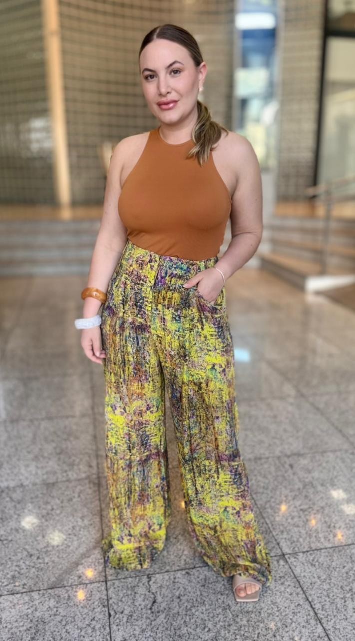 CALCA SEDA TEXTURA IMPRESSIONISTA ANIMALE CALCA SEDA TEXTURA IMPRESSIONISTA ANIMALE