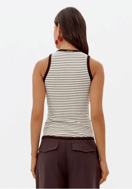 BLUSA SEM MANGA LISTRADA LANÇA PERFUME BLUSA SEM MANGA LISTRADA LANÇA PERFUME