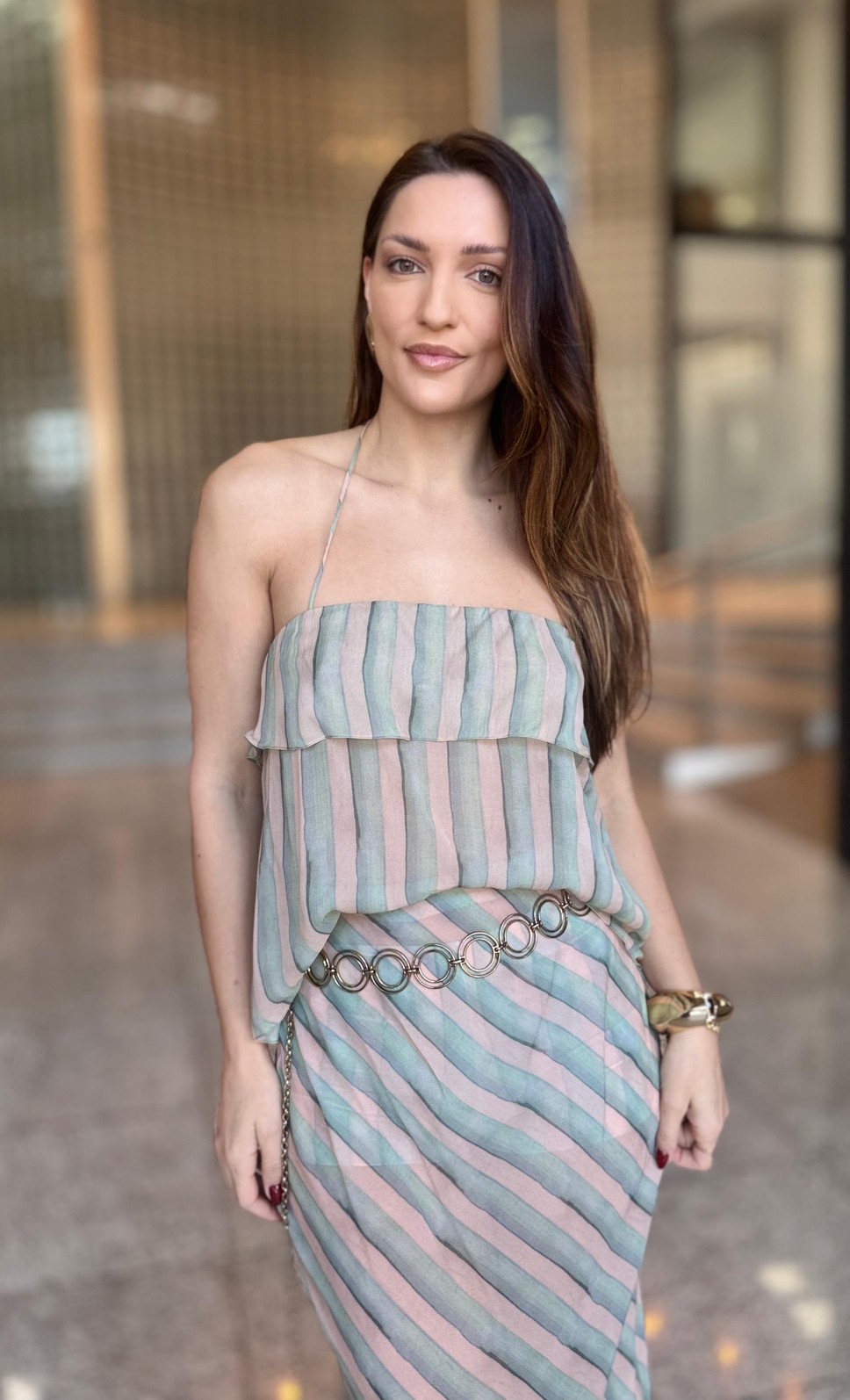 TOP FRENTE UNICA LISTRAS BRILHO ANIMALE