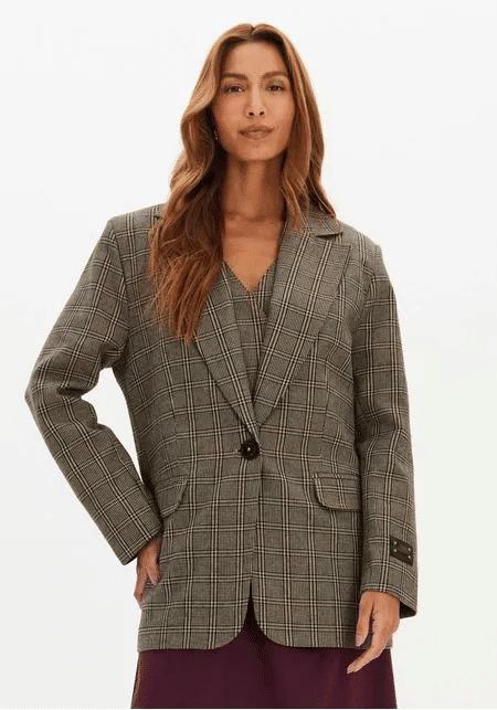 BLAZER OVERSIZED ALONGADO XADREZ LANÇA PERFUME BLAZER OVERSIZED ALONGADO XADREZ LANÇA PERFUME
