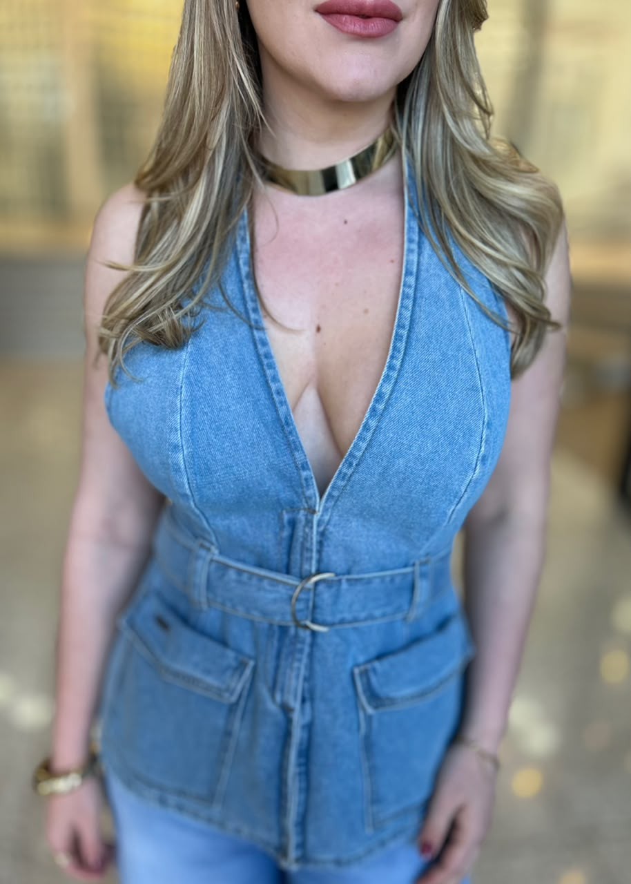 BLUSA JEANS FRENTE UNICA FORUM