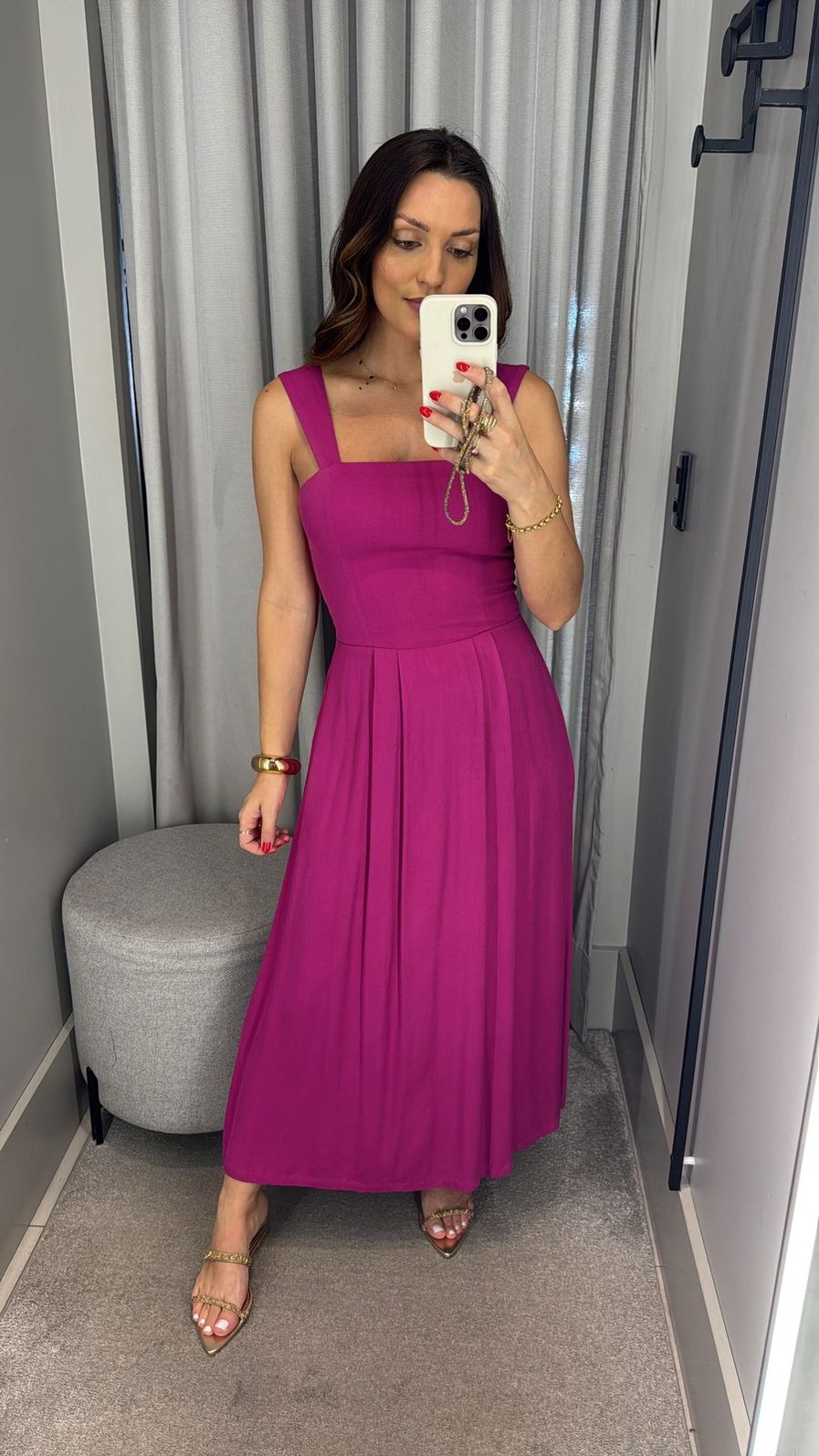 VESTIDO MIDI DECOTE QUADRADO COM LASTEX MORENA ROSA VESTIDO MIDI DECOTE QUADRADO COM LASTEX MORENA ROSA