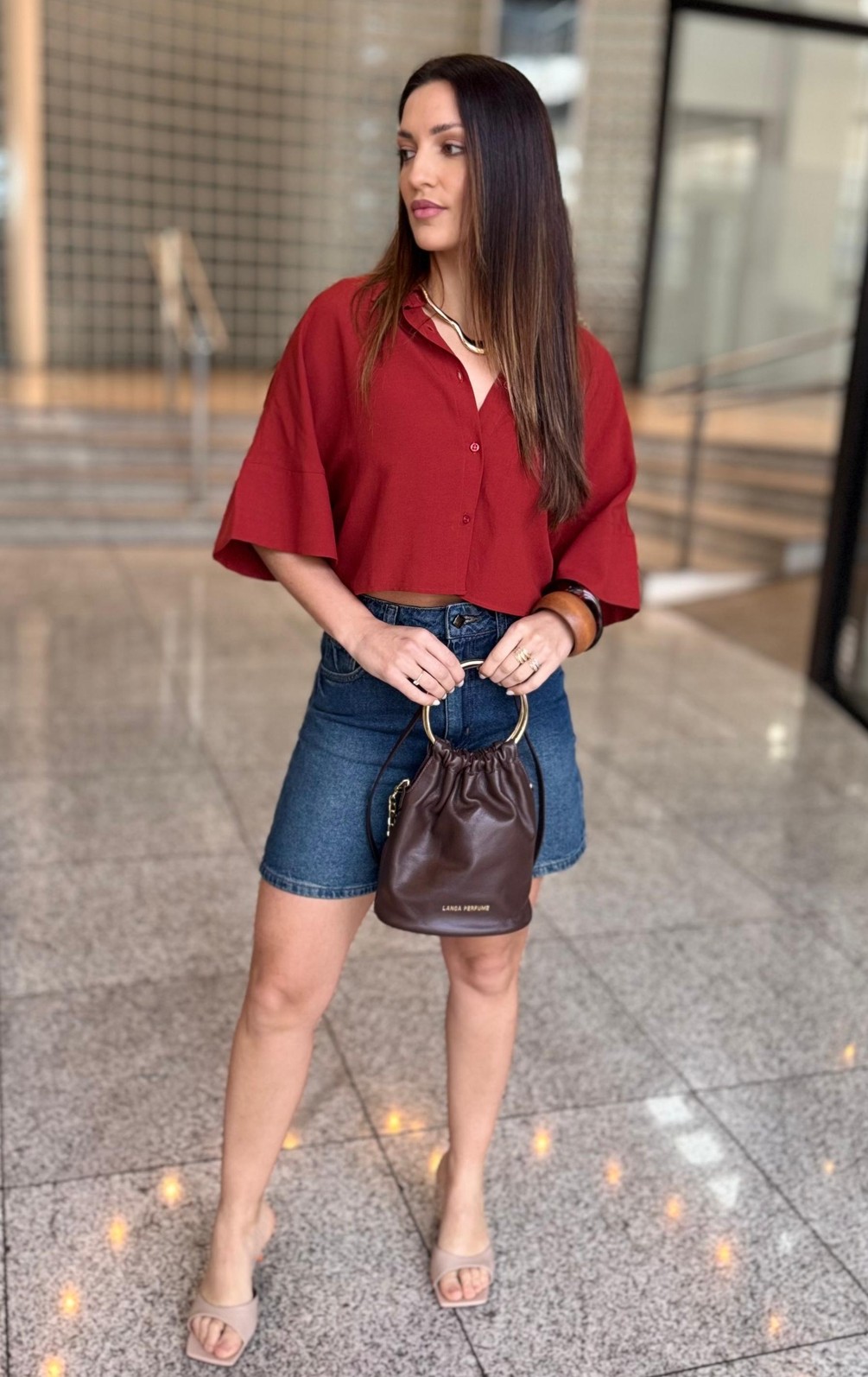 CAMISA LINHO TERRACOTA FORUM