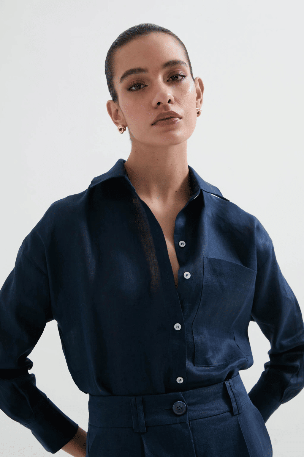 CAMISA CHLOE AZUL MARINHO CAMISA CHLOE AZUL MARINHO