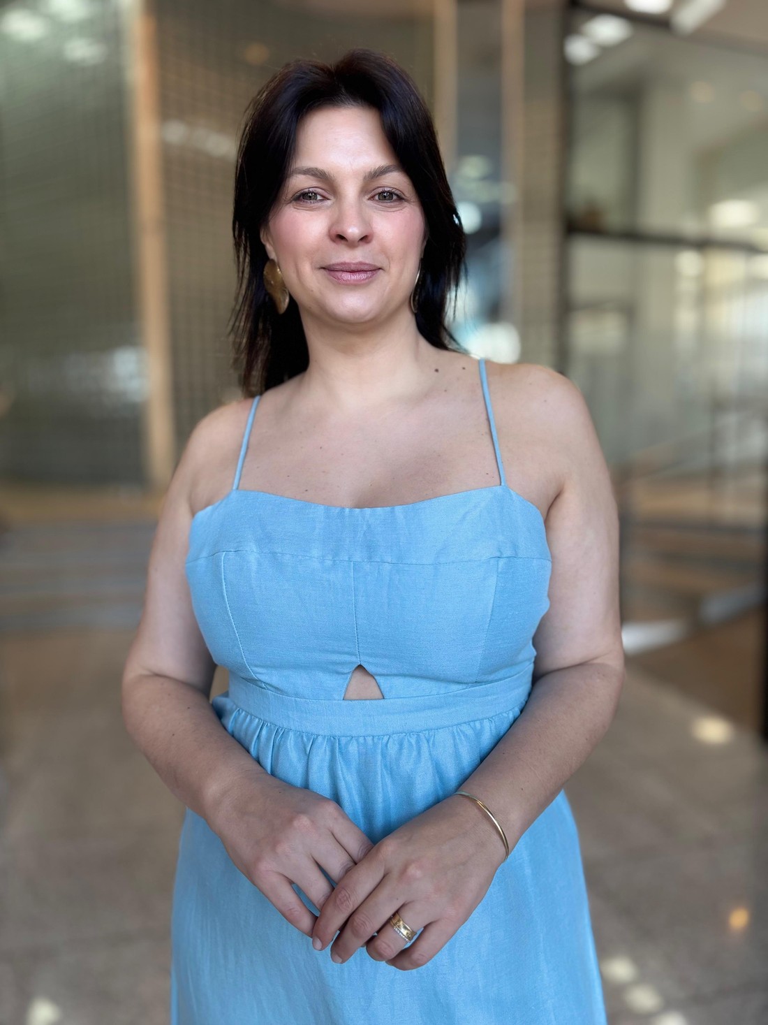 VESTIDO MIDI LINHO AZUL SEREIA ANIMALE VESTIDO MIDI LINHO AZUL SEREIA ANIMALE