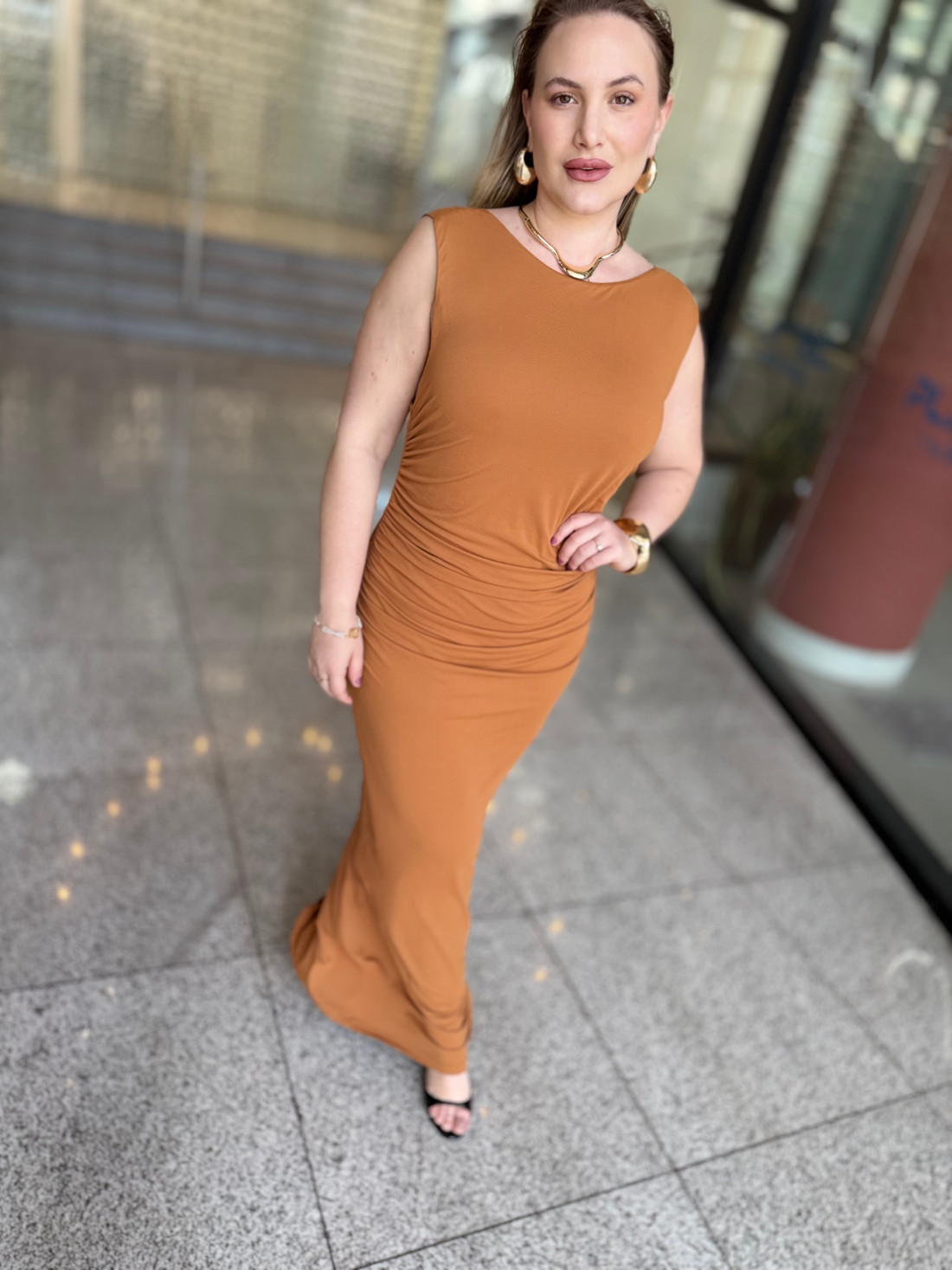 VESTIDO  MARROM ESPECIARIAS FORUM