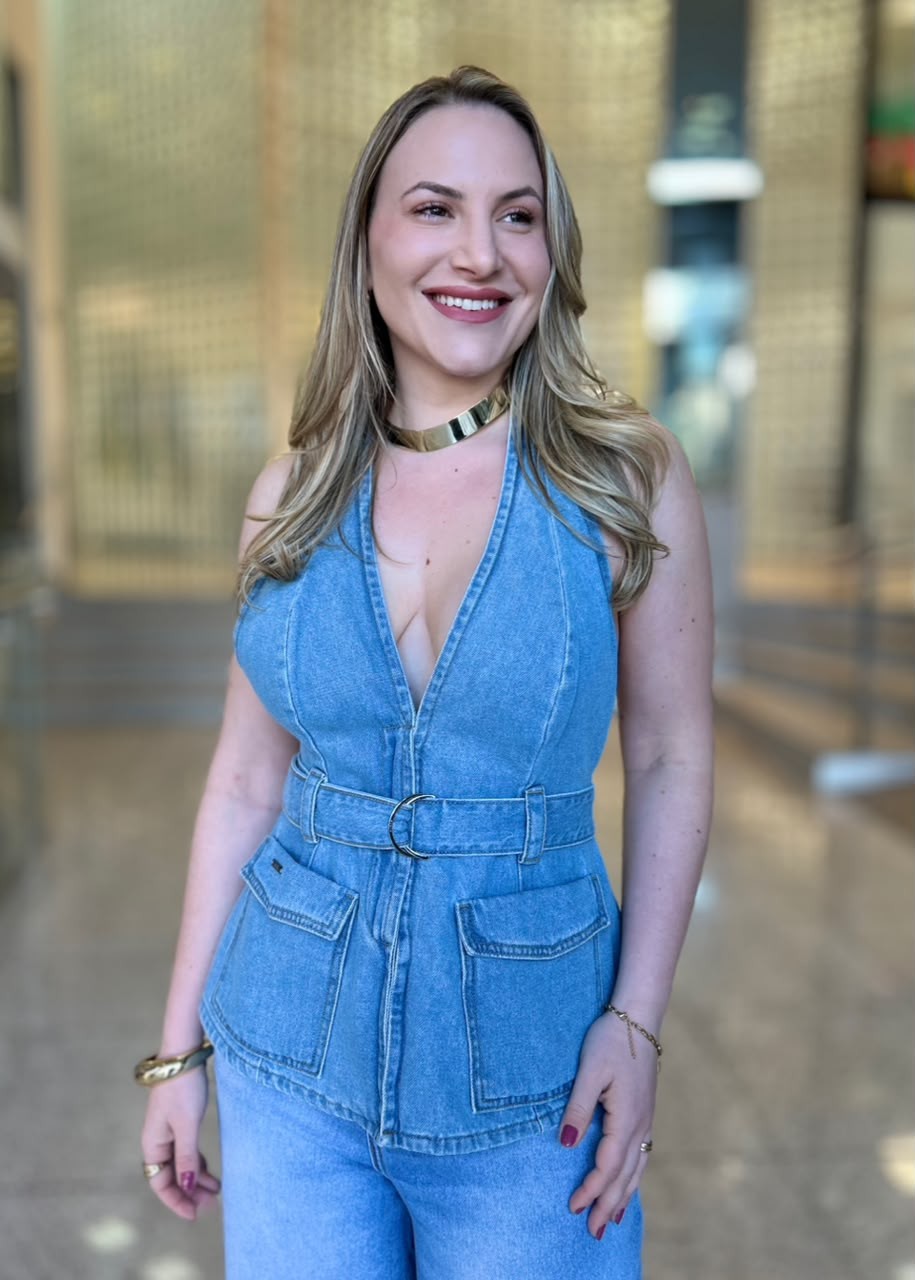 BLUSA JEANS FRENTE UNICA FORUM