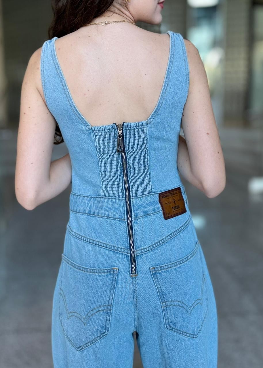 MACACÃO JEANS INDIGO FORUM