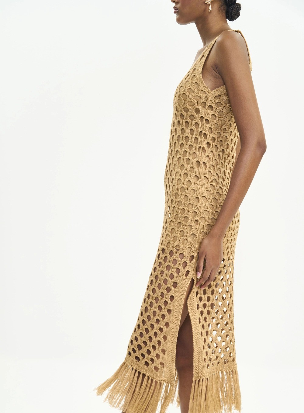 VESTIDO TRICO MARROM RUSTY IRON COLCCI VESTIDO TRICO MARROM RUSTY IRON COLCCI