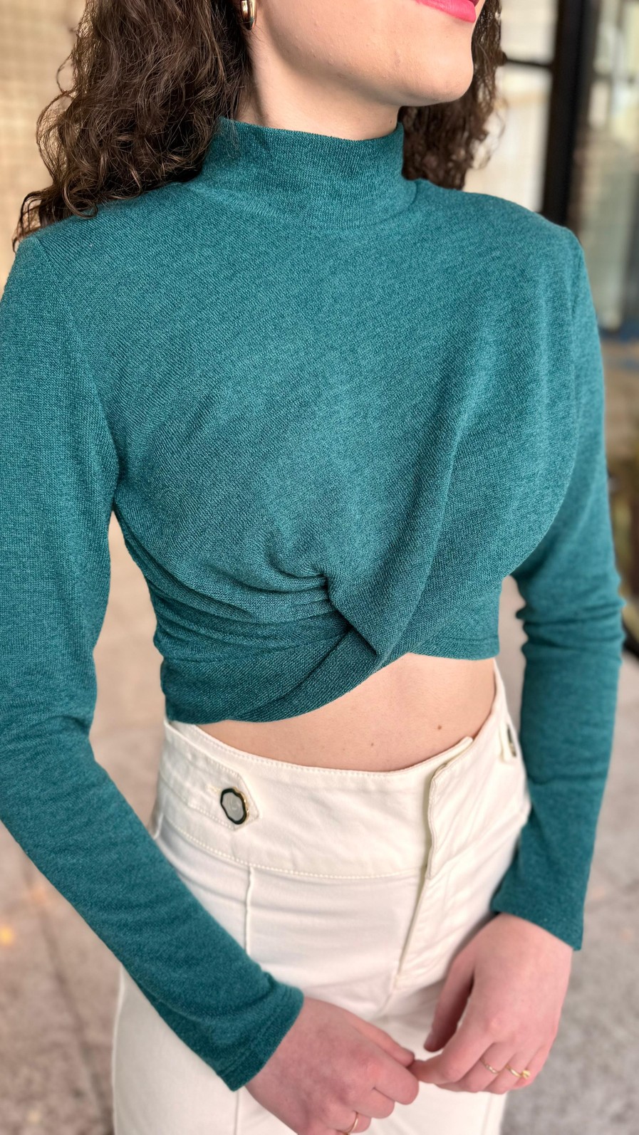 BLUSA GOLA ALTA TRANSPASSE FRONTAL MORENA ROSA BLUSA GOLA ALTA TRANSPASSE FRONTAL MORENA ROSA