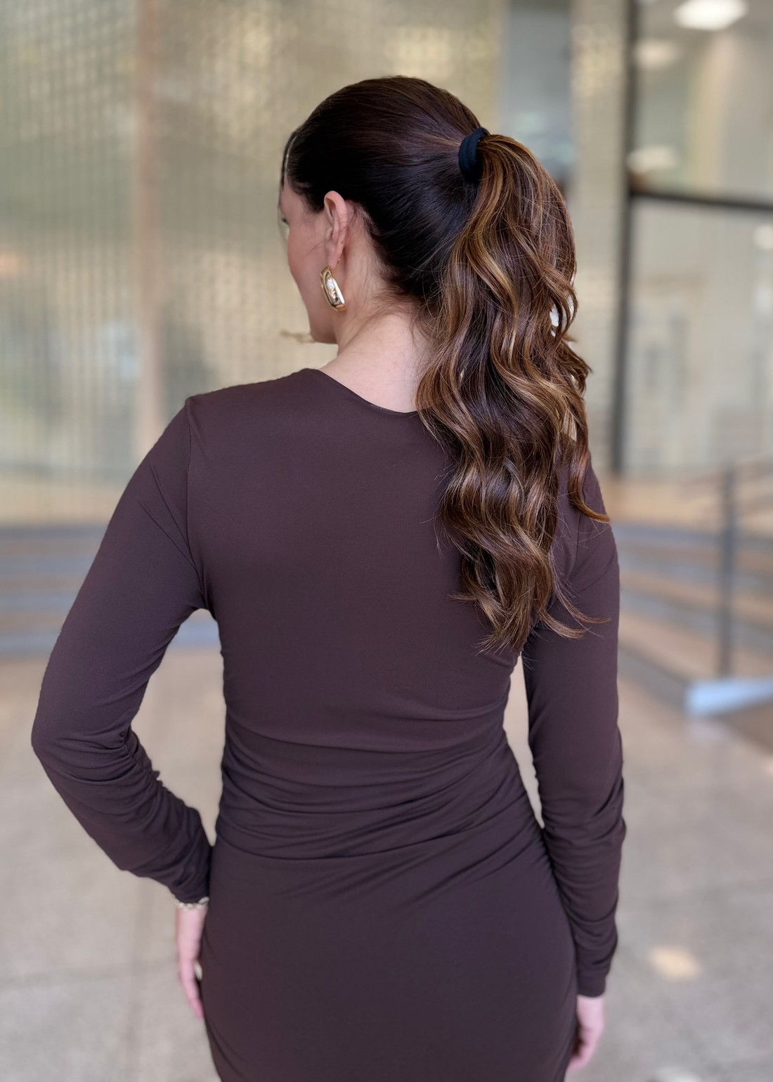 VESTIDO LONGO MARROM NOBUCK FRANZIDO FORUM VESTIDO LONGO MARROM NOBUCK FRANZIDO FORUM