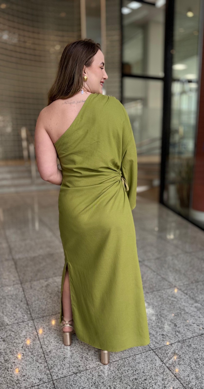 VESTIDO LINHO VERDE MADU FORUM VESTIDO LINHO VERDE MADU FORUM